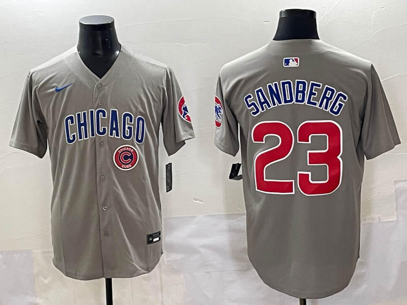 Men Chicago Cubs #23 Sandberg grey MLB Nike 2025 Jersey style 008